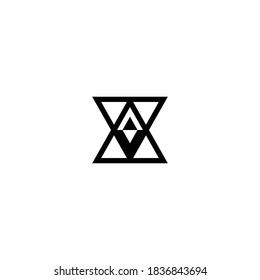 Resumen de la letra geométrica X con el concepto de diseño de símbolo del logotipo de la brújula. Ilustración del vector aislada en fondo blanco