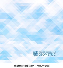 Abstract geometric  light blue  background of triangles. Vector. For printing, Internet, packaging, design