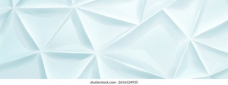Abstract geometric light blue vector illustration featuring interconnected polygons and triangles with smooth gradients and sharp edges, creating a futuristic and dynamic design.