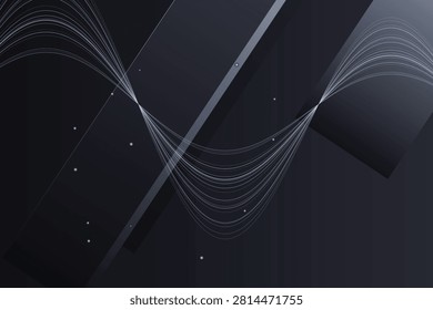 Abstract geometric light trails on dark gradient background, lighttrails gradients darkblue