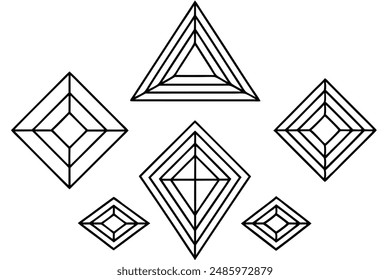 Abstract Geometric line art with bold and dynamic patterns