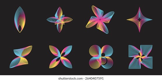 Abstract Geometric Line Art Shapes Set