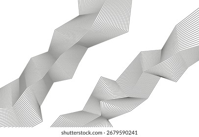 Plano de fundo de linha geométrica abstrata com formas 3D. Minimalismo moderno, arte digital futurista, big data, arquitetura, design de alta tecnologia. Perfeito para negócios, corporativos, apresentação e publicidade pro
