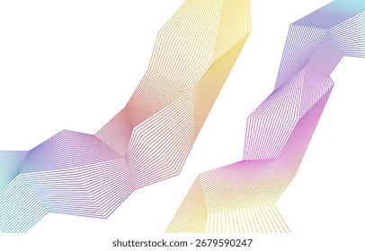 Plano de fundo de linha geométrica abstrata com formas 3D. Minimalismo moderno, arte digital futurista, big data, arquitetura, design de alta tecnologia. Perfeito para negócios, corporativos, apresentação e publicidade pro