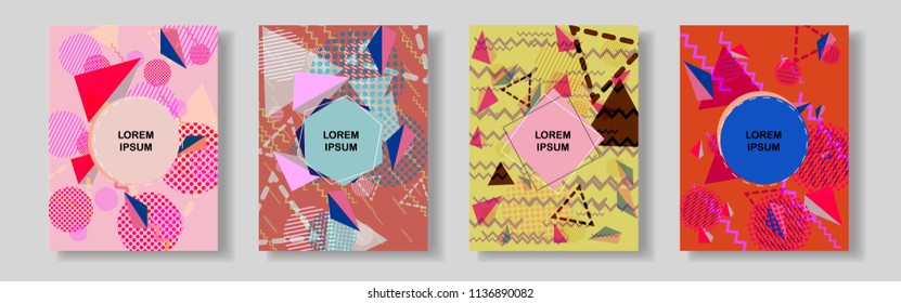 Abstract geometric line background for brochure cover design.