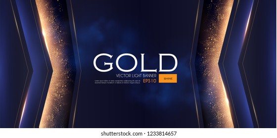 Abstract Geometric Line Background with Gold Glitter Effect. Vector illusratration