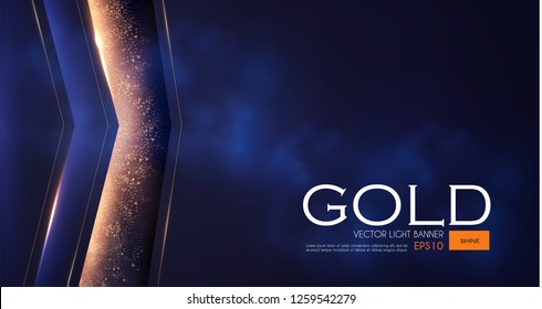 Abstract Geometric Line Background with Gold Glitter Effect. Vector illusratration