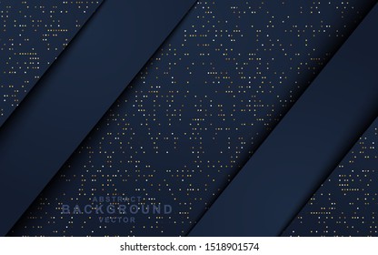 Abstract Geometric Line Background with Gold Glitter Effect. Vector illusratration
