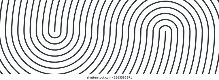 Abstract geometric line background in modern boho style. Minimalist arcs, arches, and waves retro poster design. Flat vector illustration isolated