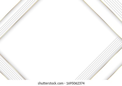 Fondo de línea geométrica abstracta con elemento blanco y dorado.Un resumen de los antecedentes modernos. Elegante diseño futurista con vector de línea dorada