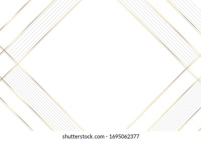 Abstract geometric line background with white and gold element. Abstract modern background. Elegant futuristic design with golden line vector