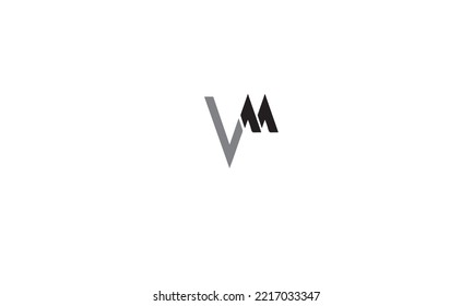 Abstract Geometric Line Initial Letter V or VM Logo. Flat Vector Logo
