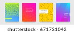 Abstract geometric line pattern background for business brochure cover design. Blue, yellow, red, orange, pink and green vector banner poster template