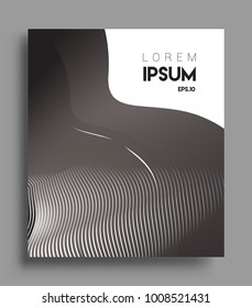 Abstract geometric line pattern background for business brochure cover design. black and white, Applicable for placards, brochures, posters, covers and banners. Vector Design
