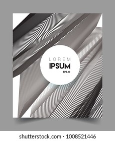Abstract geometric line pattern background for business brochure cover design. black and white, Applicable for placards, brochures, posters, covers and banners. Vector Design
