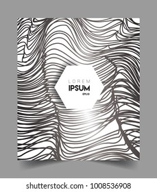 Abstract geometric line pattern background for business brochure cover design. black and white, Applicable for placards, brochures, posters, covers and banners. Vector Design
