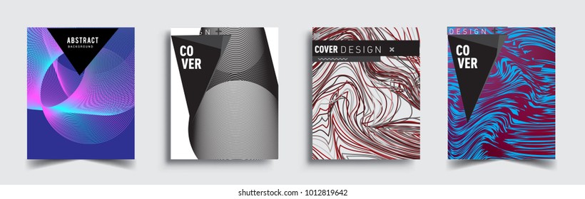 Abstract geometric line pattern background for business brochure cover design. Blue, yellow, red, orange, green, gold, black and white, vector sets of banner poster template

