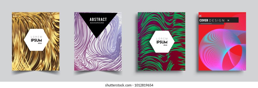Abstract geometric line pattern background for business brochure cover design. Blue, yellow, red, orange, green, gold, black and white, vector sets of banner poster template

