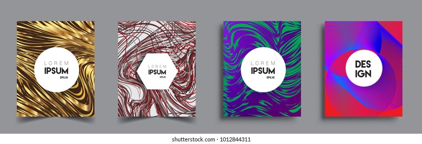Abstract geometric line pattern background for business brochure cover design. Blue, yellow, red, orange, green, gold, black and white, vector sets of banner poster template
