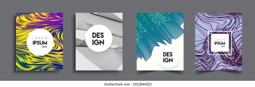 Abstract geometric line pattern background for business brochure cover design. Blue, yellow, red, orange, green, gold, black and white, vector sets of banner poster template