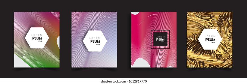Abstract geometric line pattern background for business brochure cover design. Blue, yellow, red, orange, green, gold, black and white, vector sets of banner poster template