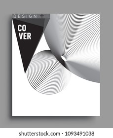 Abstract geometric line pattern background for business brochure cover design. black and white, Applicable for placards, brochures, posters, covers and banners. Vector Design