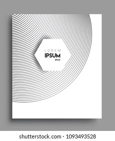 Abstract geometric line pattern background for business brochure cover design. black and white, Applicable for placards, brochures, posters, covers and banners. Vector Design