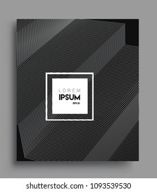 Abstract geometric line pattern background for business brochure cover design. black and white, Applicable for placards, brochures, posters, covers and banners. Vector Design