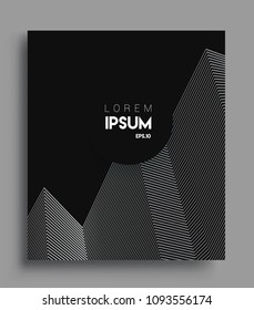Abstract geometric line pattern background for business brochure cover design. black and white, Applicable for placards, brochures, posters, covers and banners. Vector Design
