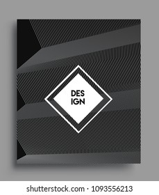 Abstract geometric line pattern background for business brochure cover design. black and white, Applicable for placards, brochures, posters, covers and banners. Vector Design