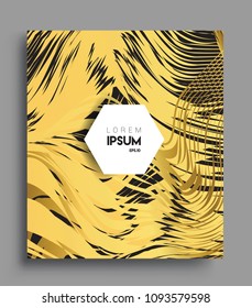 Abstract geometric line pattern background gold color for cover design and business brochure, Applicable for placards, brochures, posters, covers and banners. Vector Design.