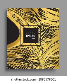 Abstract geometric line pattern background gold color for cover design and business brochure, Applicable for placards, brochures, posters, covers and banners. Vector Design.