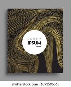 Abstract geometric line pattern background gold color for cover design and business brochure, Applicable for placards, brochures, posters, covers and banners. Vector Design.