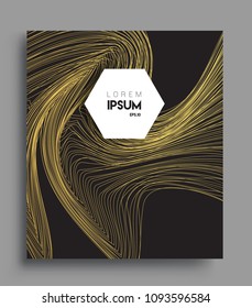 Abstract geometric line pattern background gold color for cover design and business brochure, Applicable for placards, brochures, posters, covers and banners. Vector Design.
