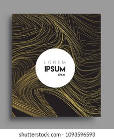 Abstract geometric line pattern background gold color for cover design and business brochure, Applicable for placards, brochures, posters, covers and banners. Vector Design.