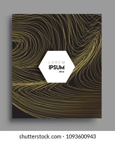 Abstract geometric line pattern background gold color for cover design and business brochure, Applicable for placards, brochures, posters, covers and banners. Vector Design.