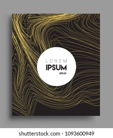 Abstract geometric line pattern background gold color for cover design and business brochure, Applicable for placards, brochures, posters, covers and banners. Vector Design.
