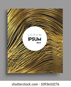 Abstract geometric line pattern background gold color for cover design and business brochure, Applicable for placards, brochures, posters, covers and banners. Vector Design.