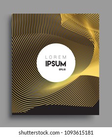 Abstract geometric line pattern background gold color for cover design and business brochure, Applicable for placards, brochures, posters, covers and banners. Vector Design.