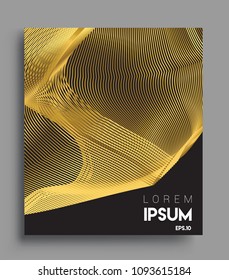 Abstract geometric line pattern background gold color for cover design and business brochure, Applicable for placards, brochures, posters, covers and banners. Vector Design.
