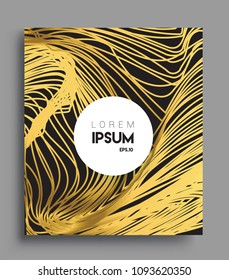 Abstract geometric line pattern background gold color for cover design and business brochure, Applicable for placards, brochures, posters, covers and banners. Vector Design.