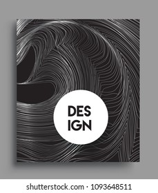 Abstract geometric line pattern background for business brochure cover design. black and white, Applicable for placards, brochures, posters, covers and banners. Vector Design