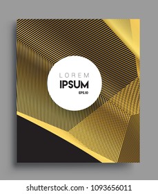 Abstract geometric line pattern background gold color for cover design and business brochure, Applicable for placards, brochures, posters, covers and banners. Vector Design.