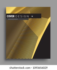 Abstract geometric line pattern background gold color for cover design and business brochure, Applicable for placards, brochures, posters, covers and banners. Vector Design.