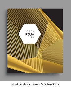 Abstract geometric line pattern background gold color for cover design and business brochure, Applicable for placards, brochures, posters, covers and banners. Vector Design.