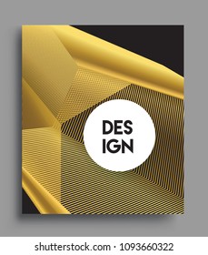 Abstract geometric line pattern background gold color for cover design and business brochure, Applicable for placards, brochures, posters, covers and banners. Vector Design.