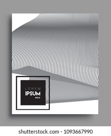 Abstract geometric line pattern background for business brochure cover design. black and white, Applicable for placards, brochures, posters, covers and banners. Vector Design