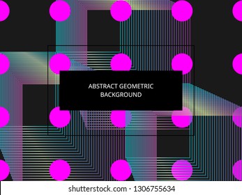 Abstract geometric line pattern background. Holographic, vaporwave/synthwave style, neon aesthetics of 80s.