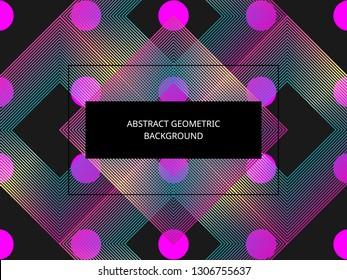 Abstract geometric line pattern background. Holographic, vaporwave/synthwave style, neon aesthetics of 80s.