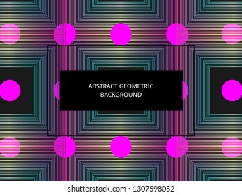 Abstract geometric line pattern background. Holographic, vaporwave/synthwave style, neon aesthetics of 80s.